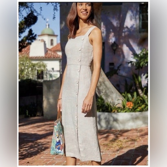 J. McLaughlin Dresses & Skirts - NWT J. MCLAUGHLIN Leah Linen Blend Dress Oatmeal Tan Size 12
